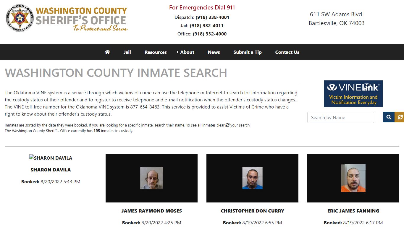 Inmate Search - Washington County Sheriff's Office